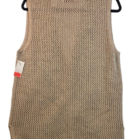 Jantzen 1990s Embroidered Beige Knit Cardigan Vest Size M Handcrafted Lagenlook - Picture 5 of 9